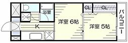 リッツコート泉中央 2Kの間取図画像