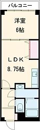 グリーンミナミ県庁前 1LDKの間取図画像
