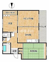 スカイコートあけの 3DKの間取図画像