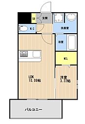 LIBTH姪浜駅前 1LDKの間取図画像