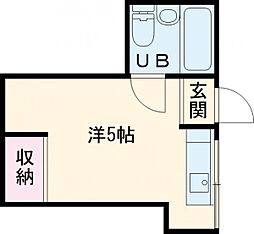 第2メゾンサファイア緑ケ丘 ワンルームの間取図画像