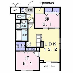 セレーナ エスト 2LDKの間取図画像