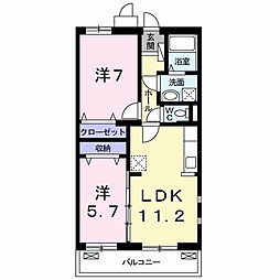 スバル 2LDKの間取図画像
