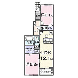 フランシーズコート行田 2LDKの間取図画像