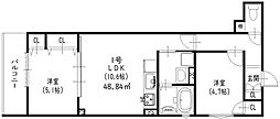 ラモーナ出口 2LDKの間取図画像