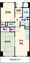 アメニティ西脇 2DKの間取図画像