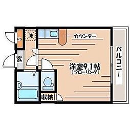 リエス長町南3丁目 ワンルームの間取図画像