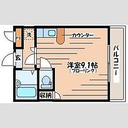 リエス長町南3丁目 ワンルームの間取図画像