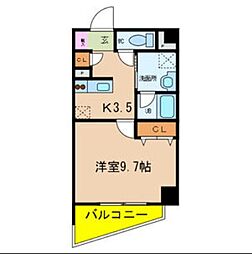 YKハイツ西明石2 1Kの間取図画像