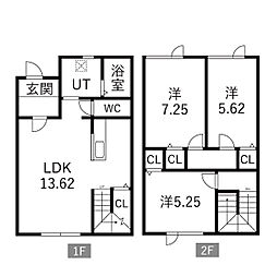 ソレイユ早来II 3LDKの間取図画像