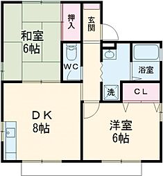 ガーデンフラット 2DKの間取図画像