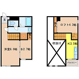 サンアリーナ安永サウス 1Kの間取図画像