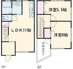 オリエントハイツ1 2LDKの間取図画像