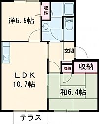 グリーンロードきた 2LDKの間取図画像