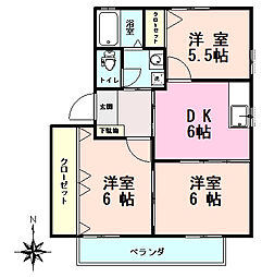シャーメゾンM-2 3DKの間取図画像