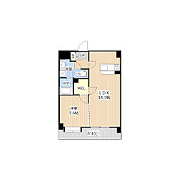 クイーンズ藤崎表参道 1LDKの間取図画像