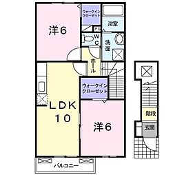 メゾン下境A 2LDKの間取図画像