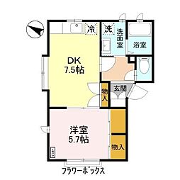メゾン渚 1DKの間取図画像