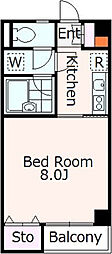 ソレアード 1Kの間取図画像