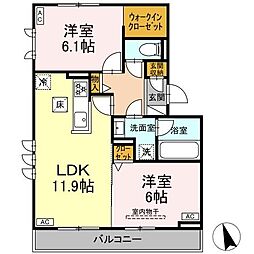 Shympathique(サンパティーク) 2LDKの間取図画像