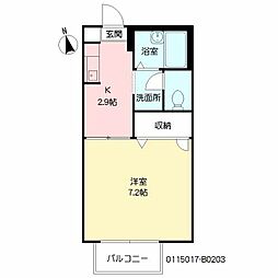 パークサイド久野2 1Kの間取図画像