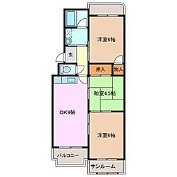 臼井マンション 3DKの間取図画像