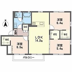 フレグランス・マインD 3LDKの間取図画像