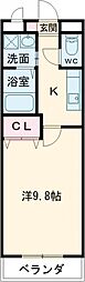 コンフォート昭和町 1Kの間取図画像