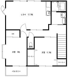 ハイステージヒールマインド 2LDKの間取図画像