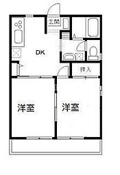 コーポイーグル 2LDKの間取図画像