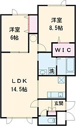パフュームロウズ 2LDKの間取図画像
