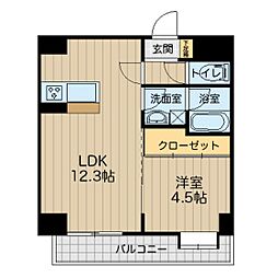 OVEST平成 1LDKの間取図画像