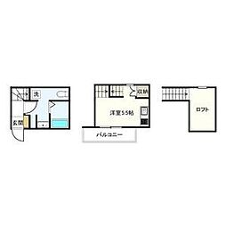 ルサブール ワンルームの間取図画像