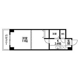 パブリックサイド71 1Kの間取図画像