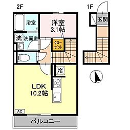 トリシアルミエール 1LDKの間取図画像