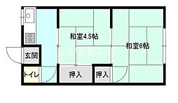 谷口アパート 2Kの間取図画像
