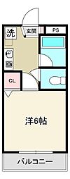 レジデンス徳島 1Kの間取図画像