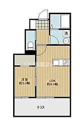 パルセイトA 1LDKの間取図画像
