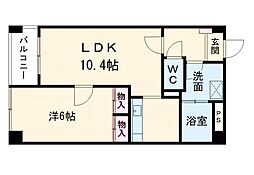 コートベネッセ熊本駅南 1LDKの間取図画像