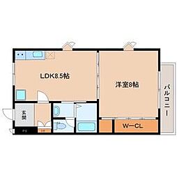 オーエムハイツ 1LDKの間取図画像