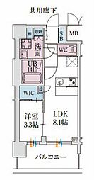 スプランディッド堺東DUE 1LDKの間取図画像