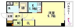 グローリー ワンルームの間取図画像