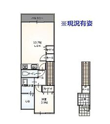 アクシスB棟 1LDKの間取図画像
