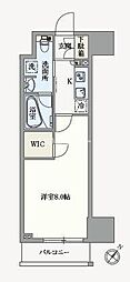 アジールコート塩浜キャナル 1Kの間取図画像