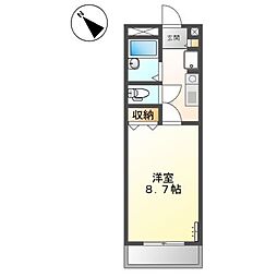 ビエンフェオークラ2 1Kの間取図画像