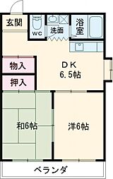 グリーンピア上野 2DKの間取図画像
