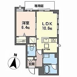 シャーメゾンガーデンズKNK 1LDKの間取図画像