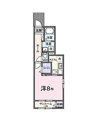 ラ・ボヌール 1Kの間取図画像