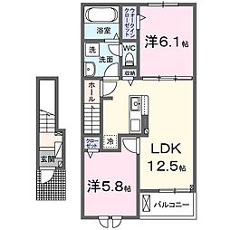 メゾン ド ルポ 2LDKの間取図画像