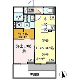 ディアライズ河内 1LDKの間取図画像